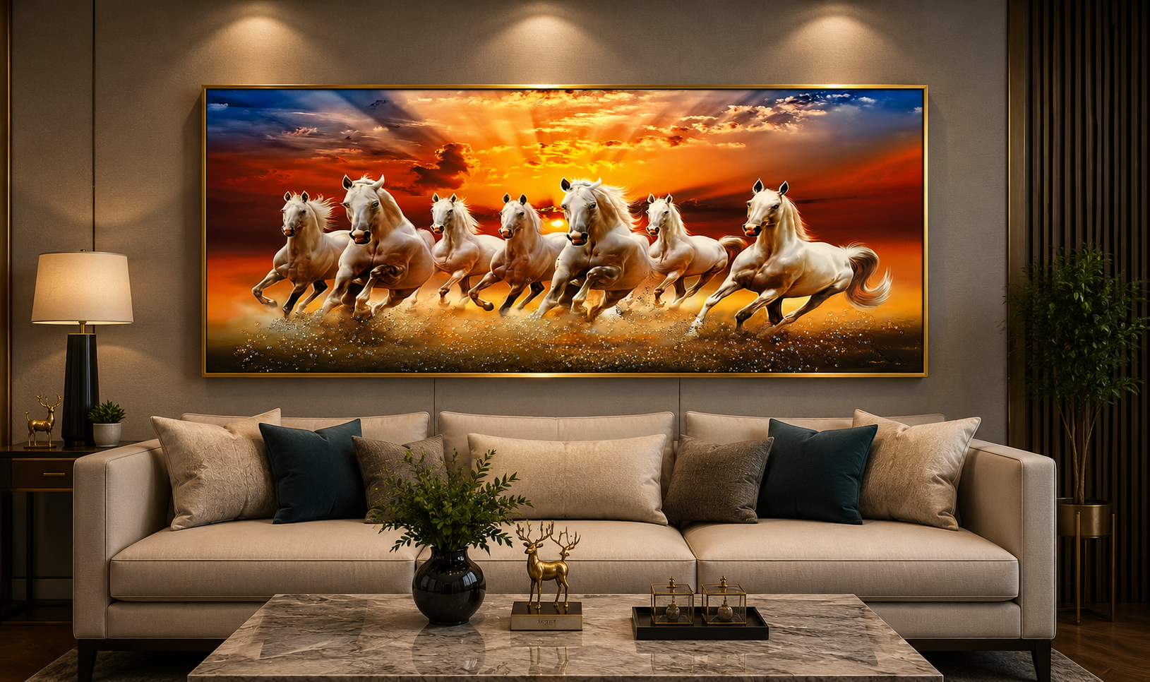Seven Galloping Horses™ | Luxury Vastu Wall Art