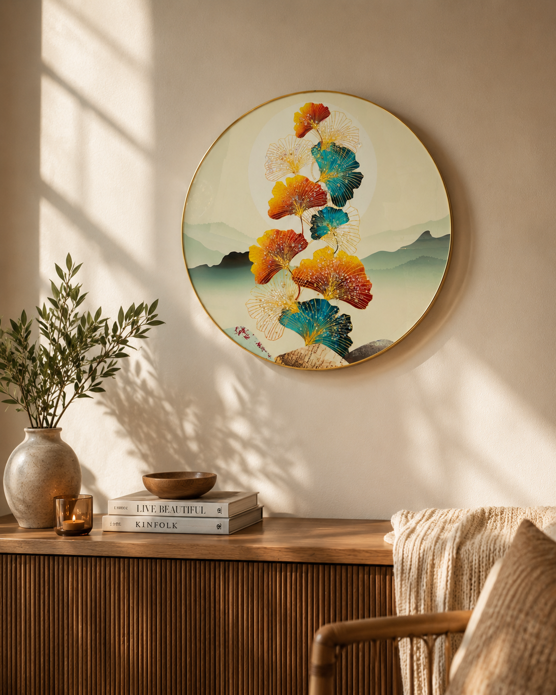 Ginkgo Horizon Round Wall Plate