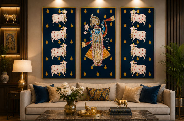 Shri Krishna Pichwai™ | Luxury Divine Wall Art