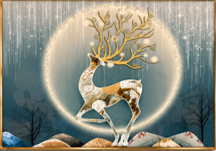 Moonlit Guardian™ | Illuminated Deer Wall Art